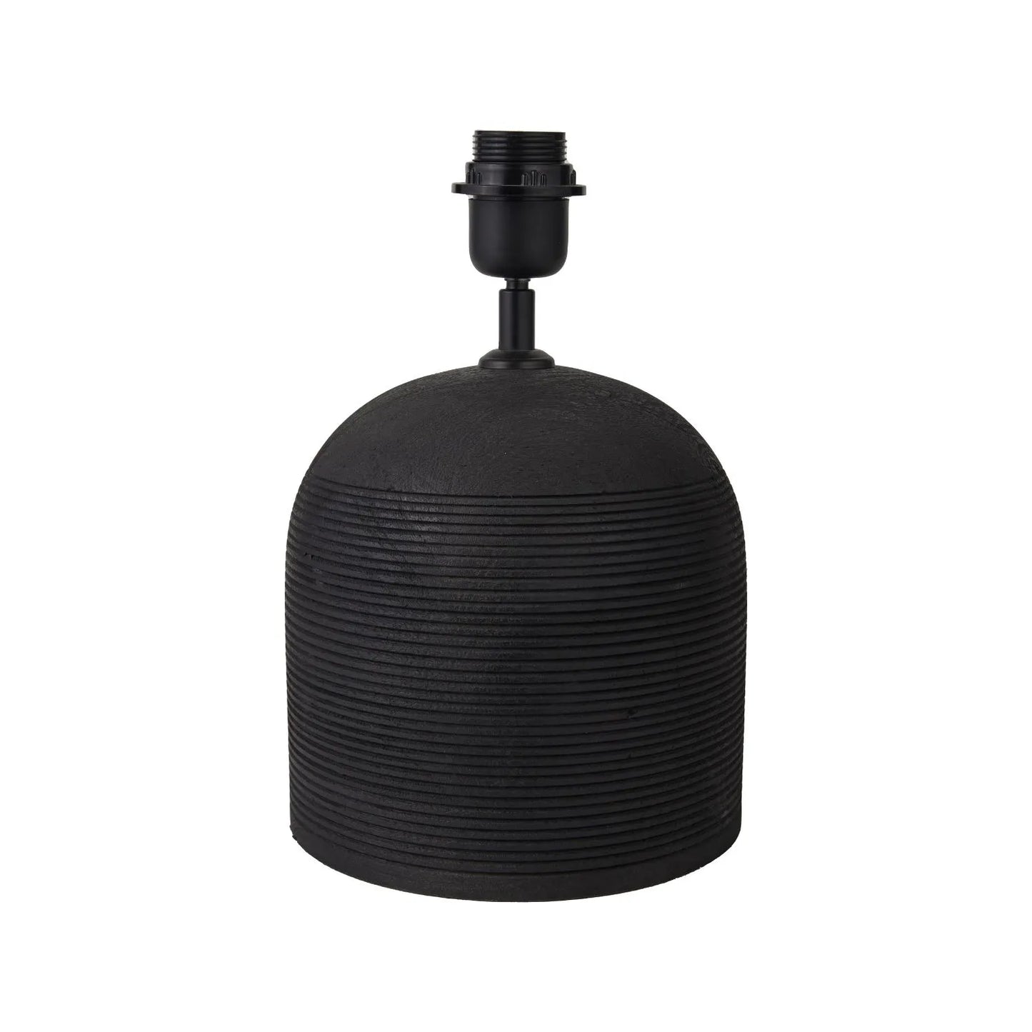 Grayvon Black Mango Wood Dome Lamp with Bouclé Shade