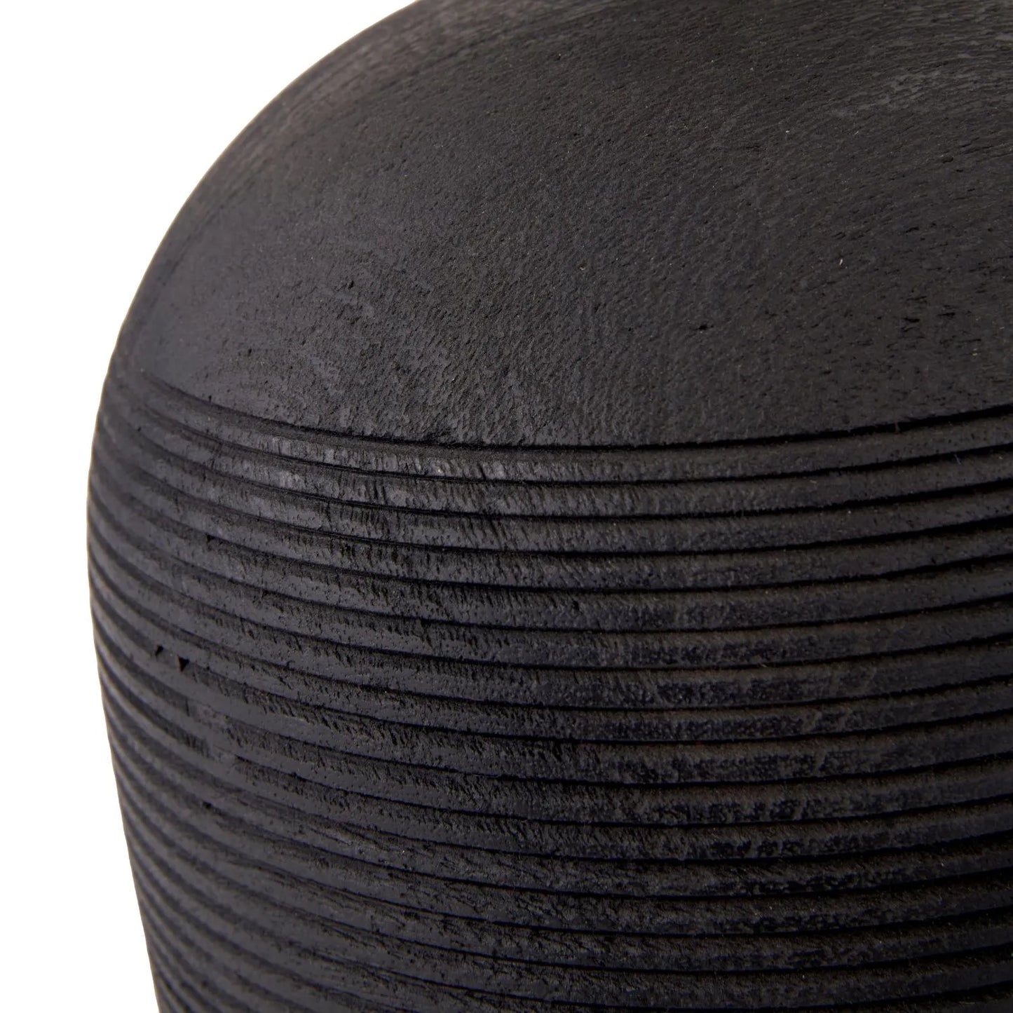 Grayvon Black Mango Wood Dome Lamp with Bouclé Shade