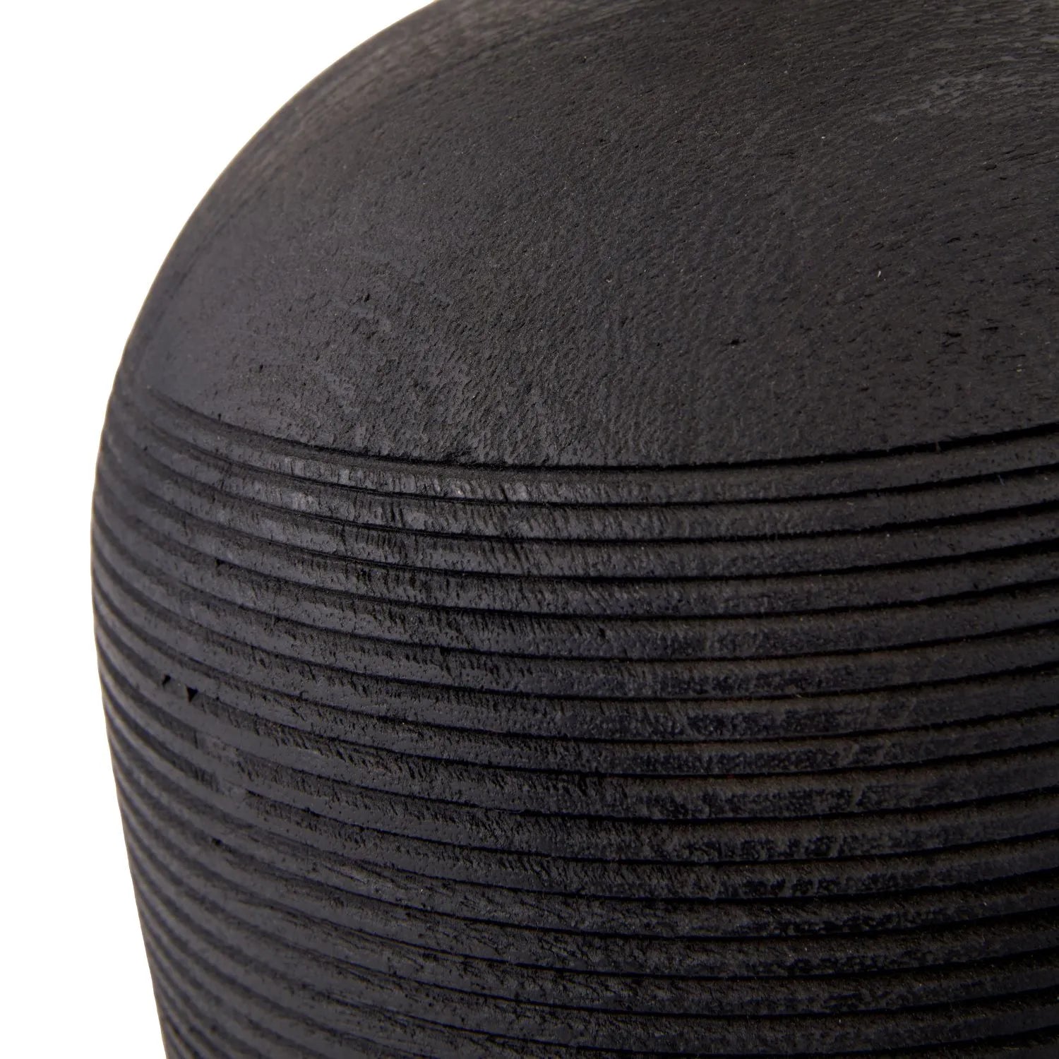 Grayvon Black Mango Wood Dome Lamp with Bouclé Shade
