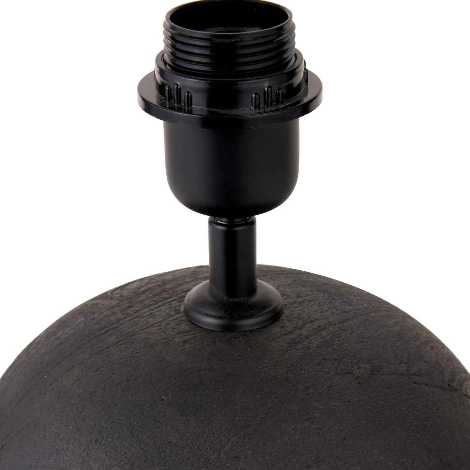 Grayvon Black Mango Wood Dome Lamp with Bouclé Shade