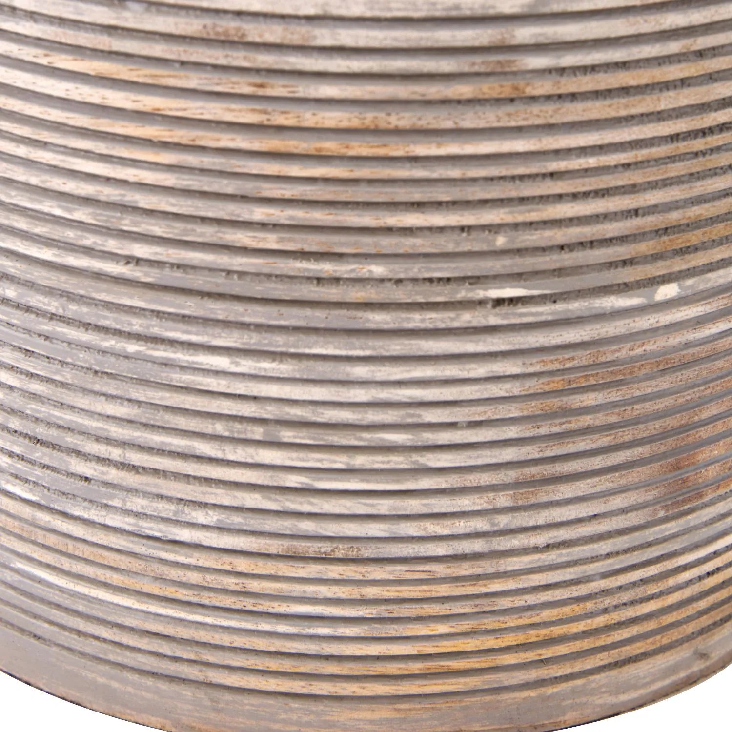 Grayvon Grey-Washed Dome Lamp with Bouclé Shade