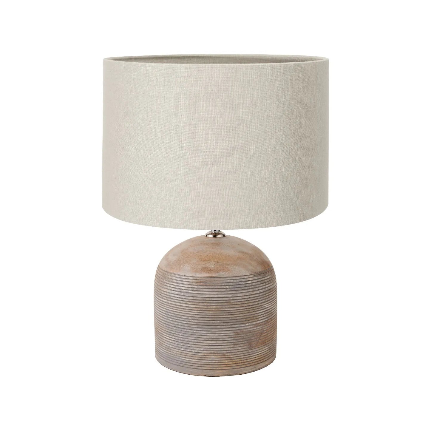 Grayvon Grey-Washed Dome Lamp with Grey Shade