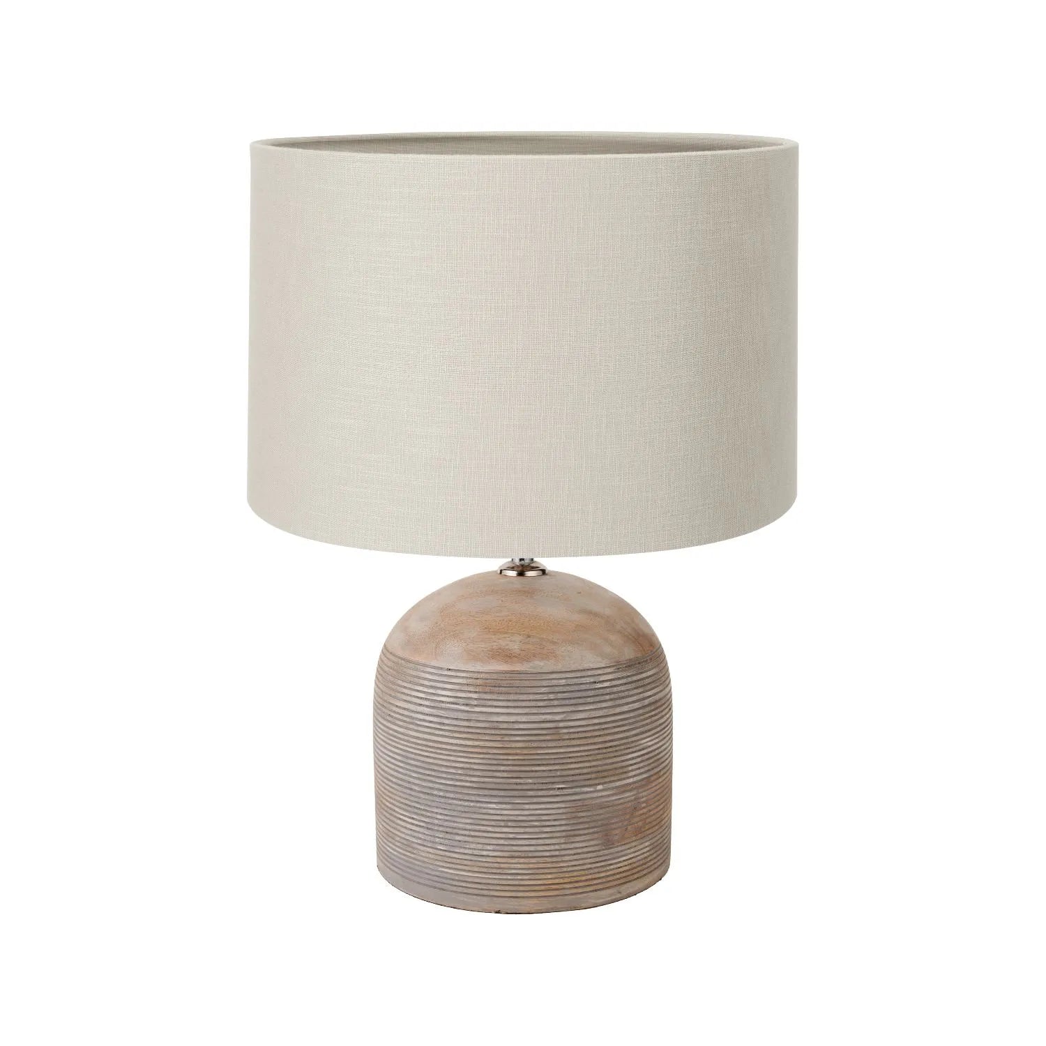 Grayvon Grey-Washed Dome Lamp with Grey Shade