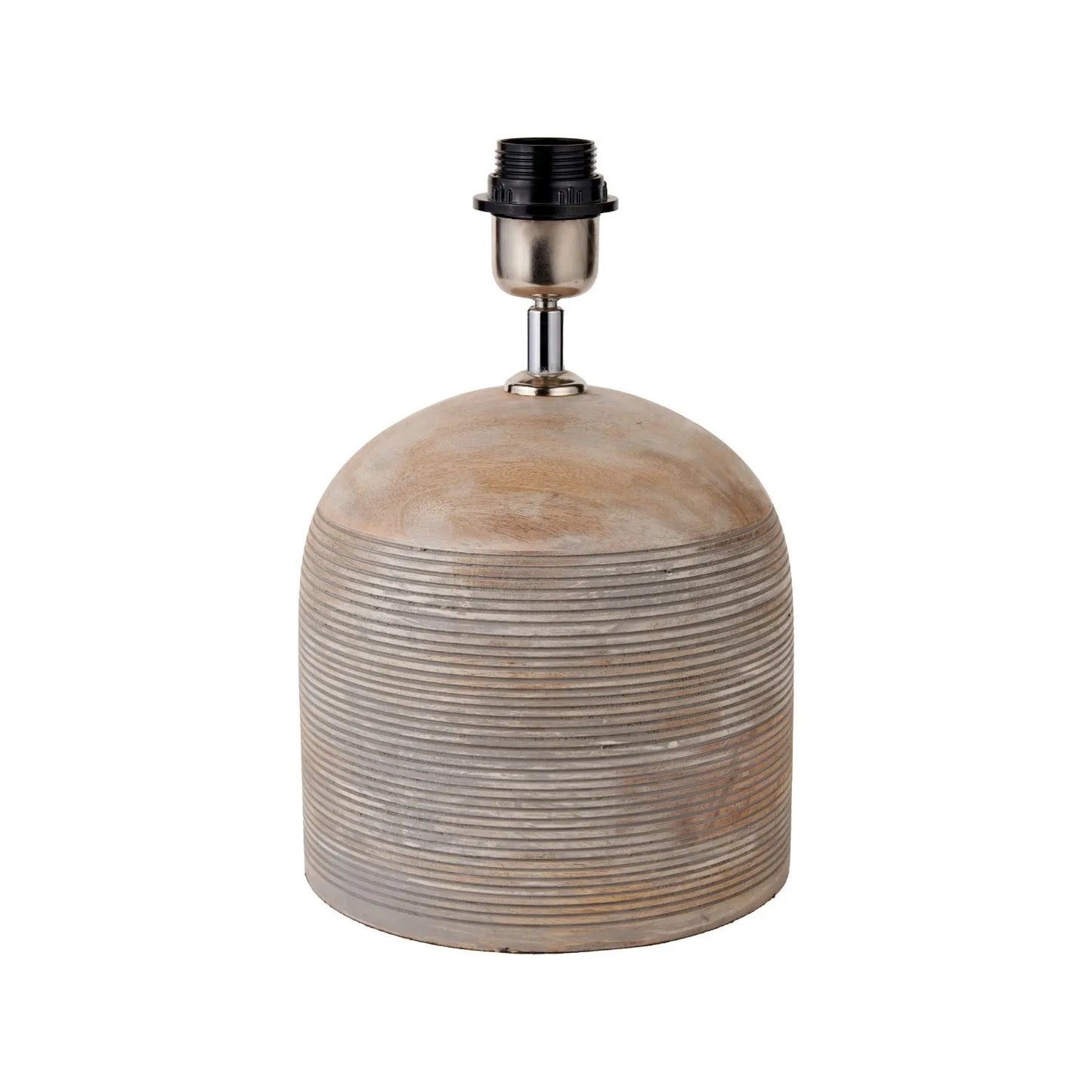 Grayvon Grey-Washed Dome Lamp with Grey Shade