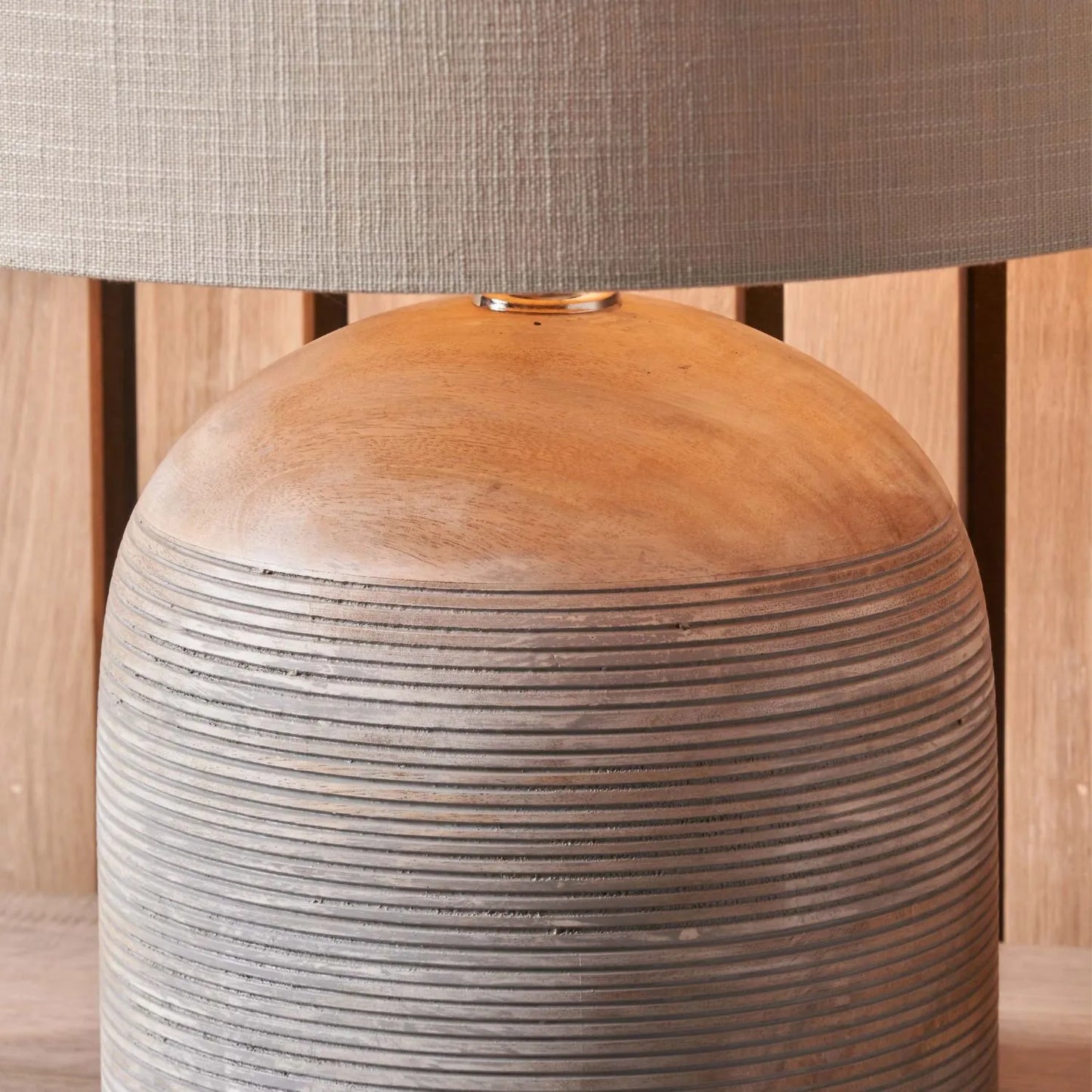 Grayvon Grey-Washed Dome Lamp with Grey Shade