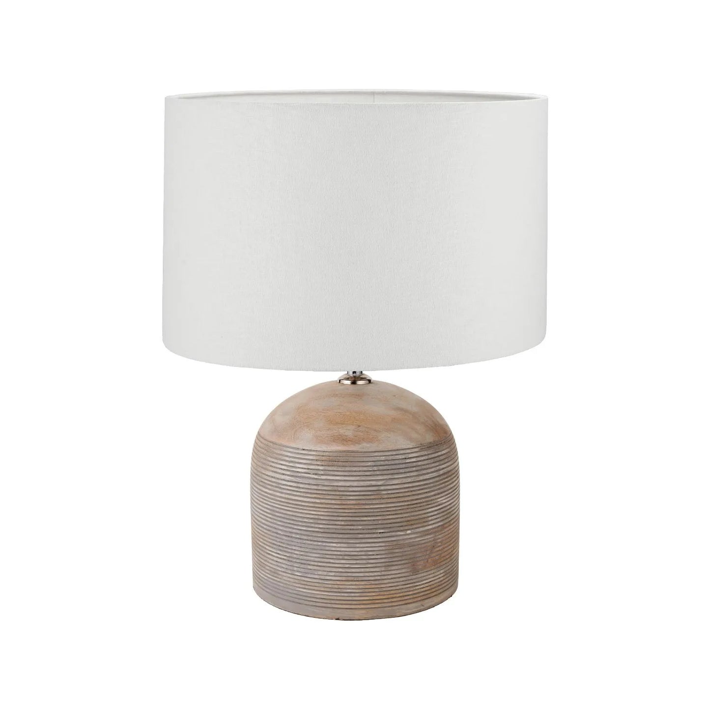 Grayvon Grey-Washed Dome Lamp with White Shade