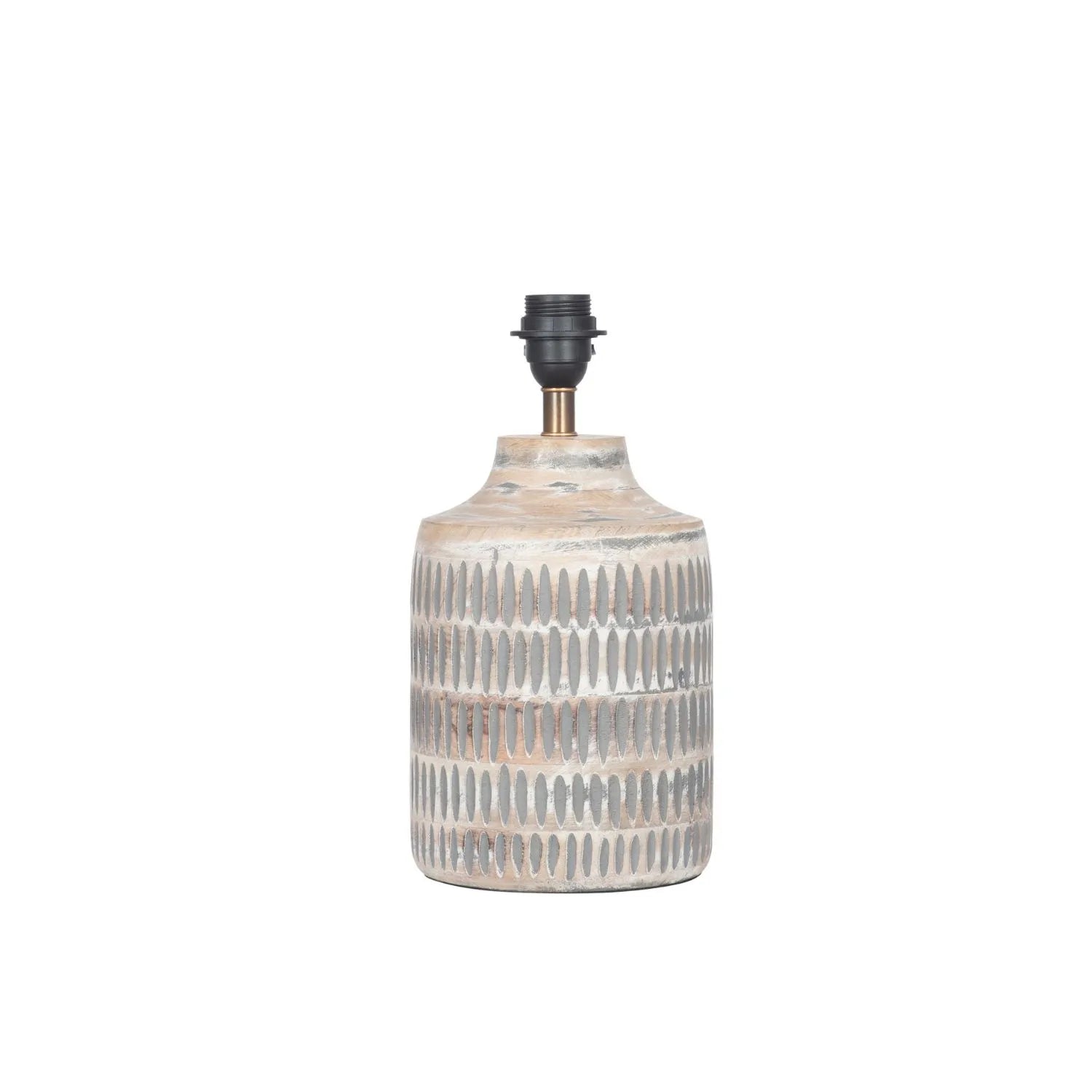 Grayvon Grey-Washed Mango Wood Lamp Base