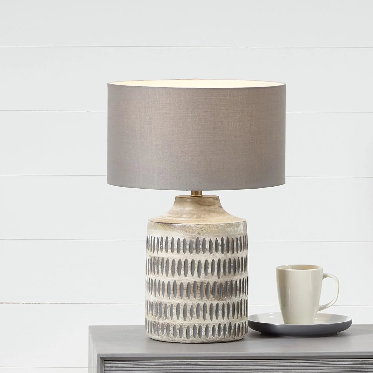 Grayvon Grey-Washed Mango Wood Lamp Base