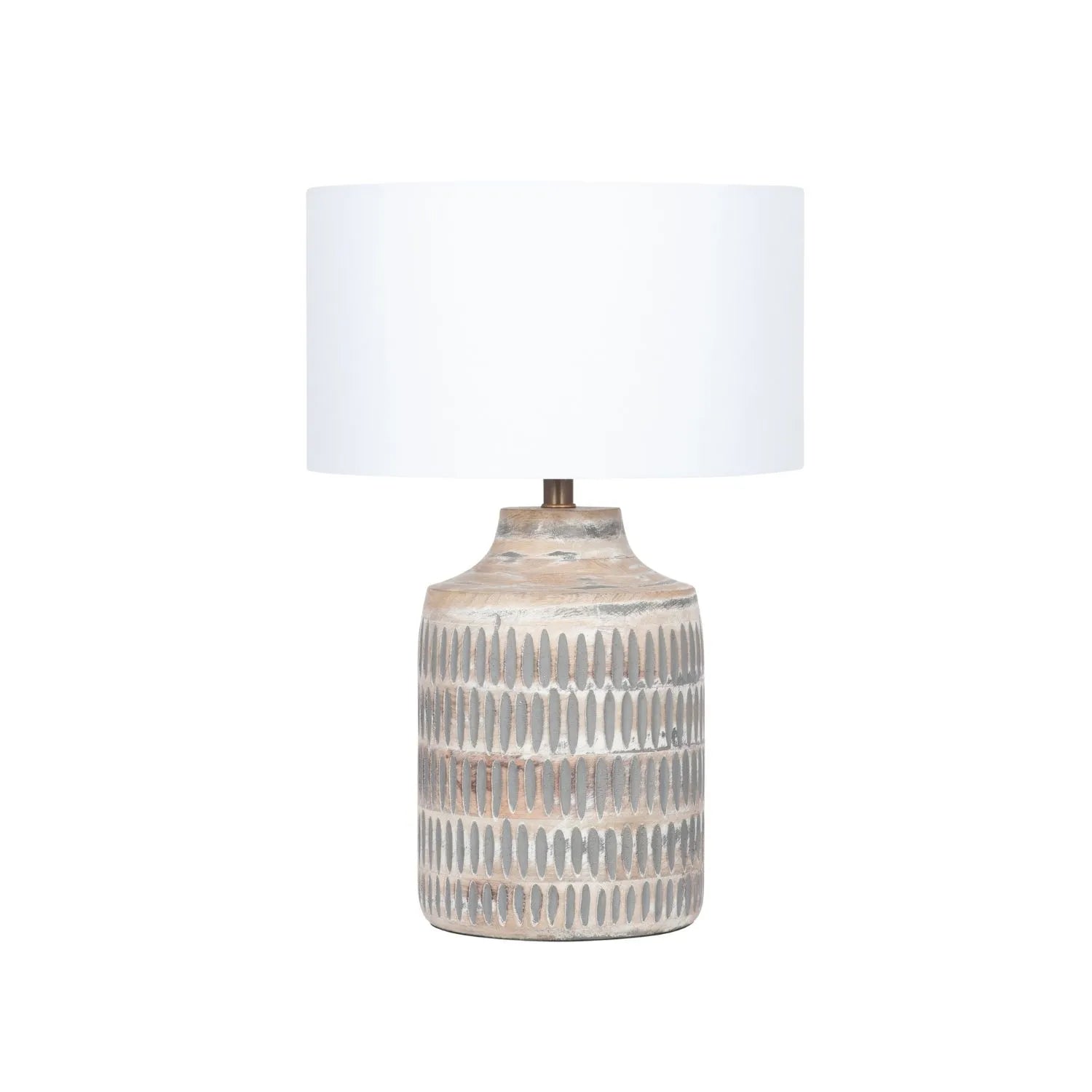 Grayvon Grey-Washed Mango Wood Lamp Base
