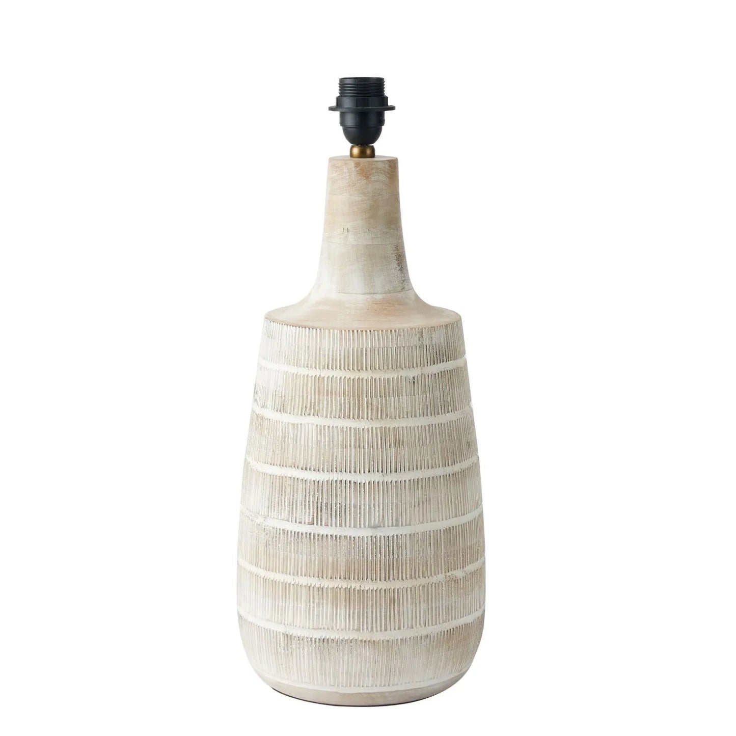 Grayvon Whitewashed Tall Bottle Lamp Base