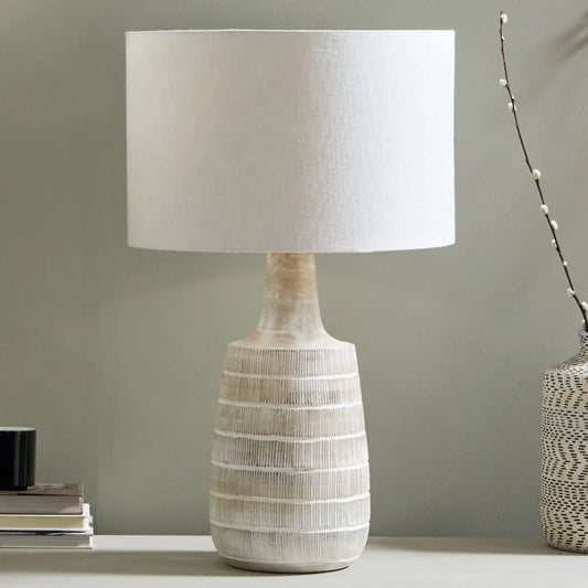 Grayvon Whitewashed Tall Bottle Lamp Base
