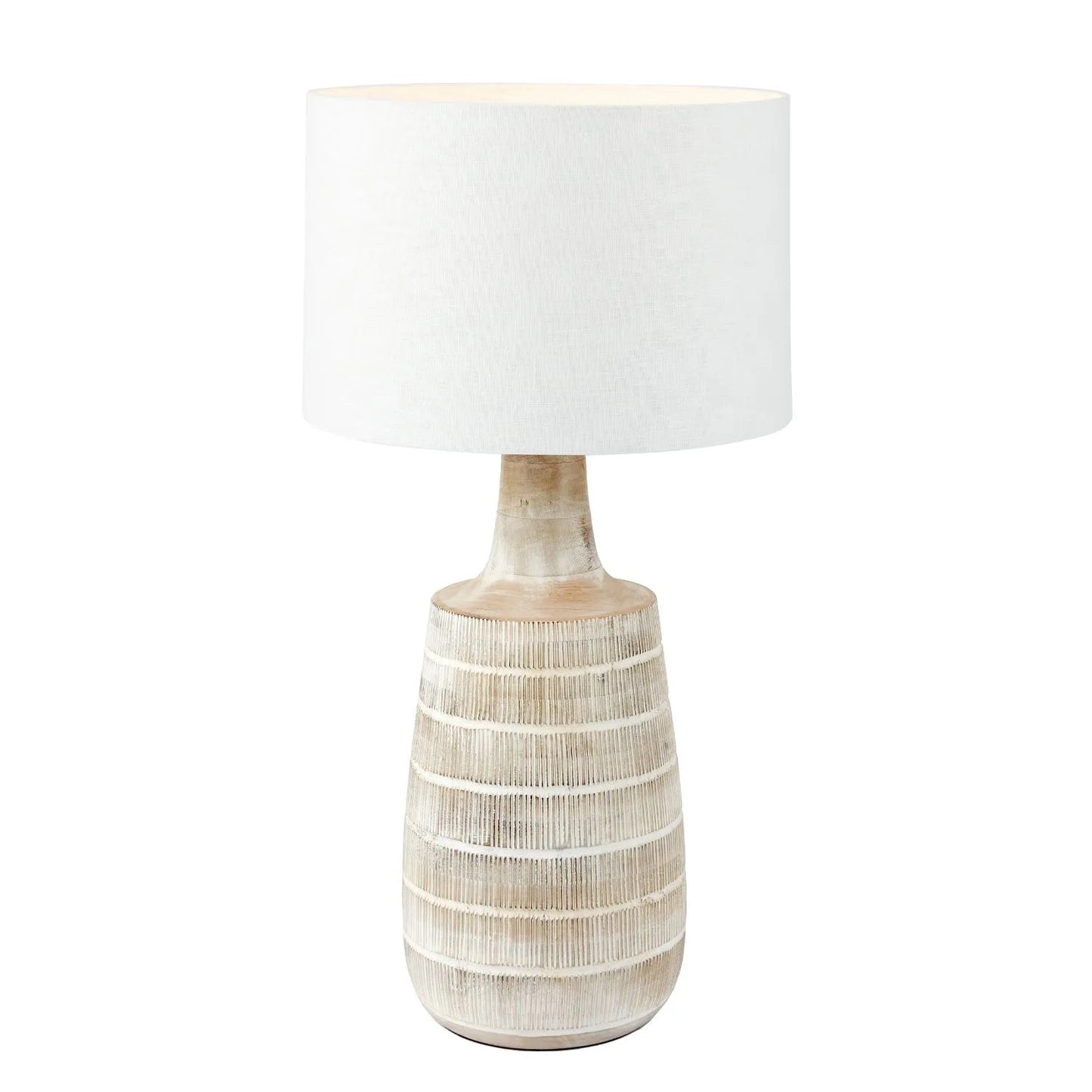 Grayvon Whitewashed Tall Bottle Lamp Base