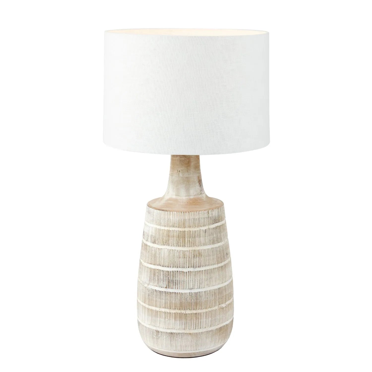 Grayvon Whitewashed Tall Bottle Lamp Base