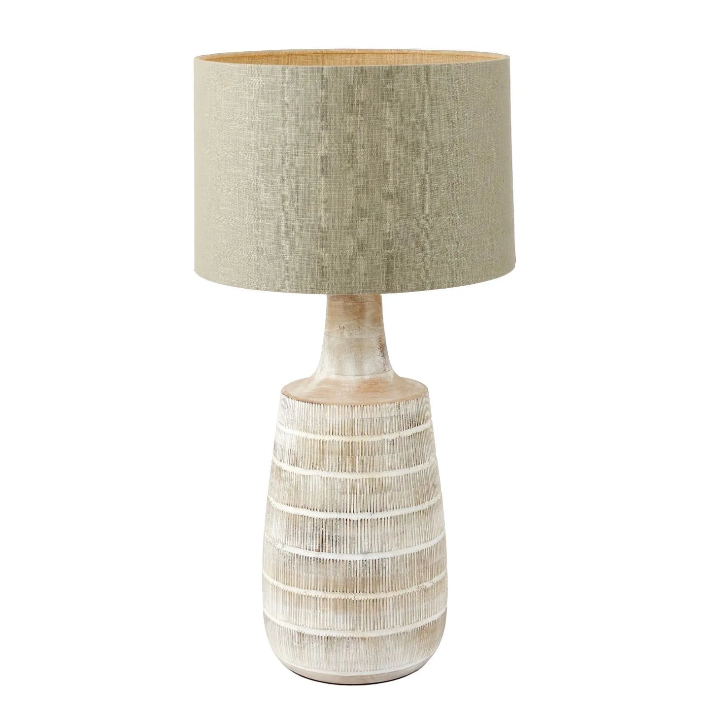 Grayvon Whitewashed Tall Bottle Lamp Base