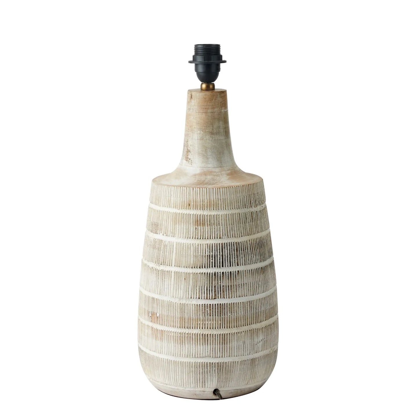 Grayvon Whitewashed Tall Bottle Lamp Base