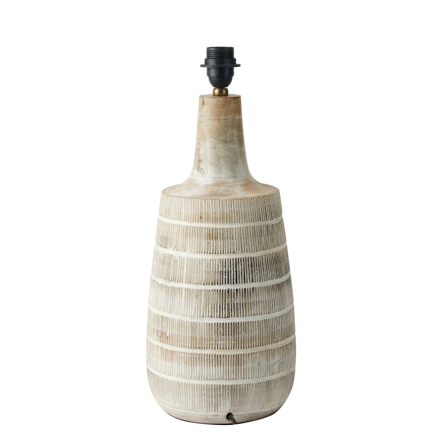 Grayvon Whitewashed Tall Bottle Lamp Base