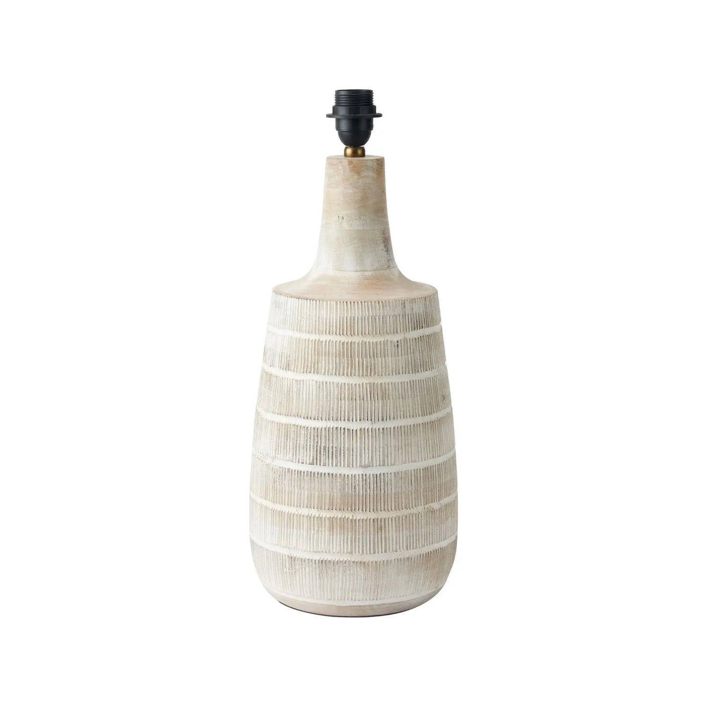 Grayvon Whitewashed Tall Bottle Lamp with Jute Shade